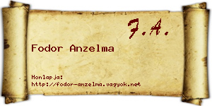 Fodor Anzelma névjegykártya